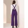 imageAllegra K Casual Office Jumpsuits for Womens Adjustable Straps Wide Leg Suspenders Pants OverallPurple