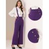 imageAllegra K Casual Office Jumpsuits for Womens Adjustable Straps Wide Leg Suspenders Pants OverallPurple