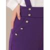 imageAllegra K Casual Office Jumpsuits for Womens Adjustable Straps Wide Leg Suspenders Pants OverallPurple