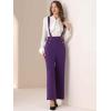imageAllegra K Casual Office Jumpsuits for Womens Adjustable Straps Wide Leg Suspenders Pants OverallPurple