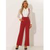 imageAllegra K Casual Office Jumpsuits for Womens Adjustable Straps Wide Leg Suspenders Pants OverallRed