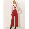 imageAllegra K Casual Office Jumpsuits for Womens Adjustable Straps Wide Leg Suspenders Pants OverallRed