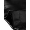 imageAllegra K Faux Leather Casual Pant for Womens High Waist Bell Bottom Flared Long PU TrouserBlack