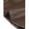 imageAllegra K Faux Leather Casual Pant for Womens High Waist Bell Bottom Flared Long PU TrouserCoffee