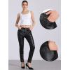 imageAllegra K Faux Leather Pants for Womens High Waist Stretch Slim Fit Motorcycle Legging PantsBlack