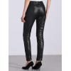 imageAllegra K Faux Leather Pants for Womens High Waist Stretch Slim Fit Motorcycle Legging PantsBlack