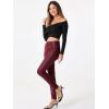 imageAllegra K Faux Leather Pants for Womens High Waist Stretch Slim Fit Motorcycle Legging PantsBurgundy