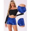 imageAllegra K Sequin Shorts for Women High Waist Party Night Out Concert Outfit Sparkly Mini ShortsBlue