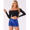 imageAllegra K Sequin Shorts for Women High Waist Party Night Out Concert Outfit Sparkly Mini ShortsBlue