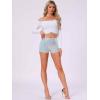imageAllegra K Sequin Shorts for Women High Waist Party Night Out Concert Outfit Sparkly Mini ShortsColorful White