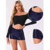 imageAllegra K Sequin Shorts for Women High Waist Party Night Out Concert Outfit Sparkly Mini ShortsDark Blue