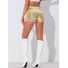 imageAllegra K Sequin Shorts for Women High Waist Party Night Out Concert Outfit Sparkly Mini ShortsGold