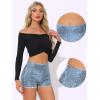 imageAllegra K Sequin Shorts for Women High Waist Party Night Out Concert Outfit Sparkly Mini ShortsGrey Blue