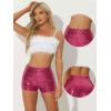 imageAllegra K Sequin Shorts for Women High Waist Party Night Out Concert Outfit Sparkly Mini ShortsHot Pink