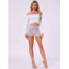 imageAllegra K Sequin Shorts for Women High Waist Party Night Out Concert Outfit Sparkly Mini ShortsLight Pink
