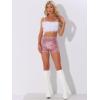 imageAllegra K Sequin Shorts for Women High Waist Party Night Out Concert Outfit Sparkly Mini ShortsPink