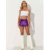 imageAllegra K Sequin Shorts for Women High Waist Party Night Out Concert Outfit Sparkly Mini ShortsPurple