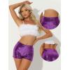 imageAllegra K Sequin Shorts for Women High Waist Party Night Out Concert Outfit Sparkly Mini ShortsPurple