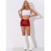 imageAllegra K Sequin Shorts for Women High Waist Party Night Out Concert Outfit Sparkly Mini ShortsRed