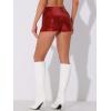 imageAllegra K Sequin Shorts for Women High Waist Party Night Out Concert Outfit Sparkly Mini ShortsRed