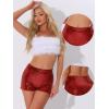 imageAllegra K Sequin Shorts for Women High Waist Party Night Out Concert Outfit Sparkly Mini ShortsRed