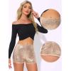 imageAllegra K Sequin Shorts for Women High Waist Party Night Out Concert Outfit Sparkly Mini ShortsRose Gold