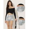 imageAllegra K Sequin Shorts for Women High Waist Party Night Out Concert Outfit Sparkly Mini ShortsSilver