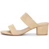 imageAllegra K Womens Block Heel Dual Straps Slide SandalsBeige