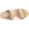 imageAllegra K Womens Block Heel Dual Straps Slide SandalsBeige