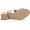 imageAllegra K Womens Block Heel Dual Straps Slide SandalsBeige