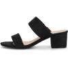 imageAllegra K Womens Block Heel Dual Straps Slide SandalsBlack