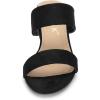 imageAllegra K Womens Block Heel Dual Straps Slide SandalsBlack