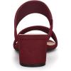 imageAllegra K Womens Block Heel Dual Straps Slide SandalsBurgundy