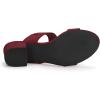 imageAllegra K Womens Block Heel Dual Straps Slide SandalsBurgundy