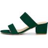 imageAllegra K Womens Block Heel Dual Straps Slide SandalsGreen