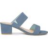 imageAllegra K Womens Block Heel Dual Straps Slide SandalsHaze Blue