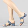 imageAllegra K Womens Block Heel Dual Straps Slide SandalsHaze Blue