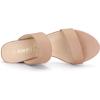 imageAllegra K Womens Block Heel Dual Straps Slide SandalsNude