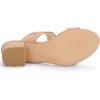 imageAllegra K Womens Block Heel Dual Straps Slide SandalsNude