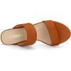 imageAllegra K Womens Block Heel Dual Straps Slide SandalsOrange