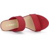 imageAllegra K Womens Block Heel Dual Straps Slide SandalsRed