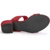 imageAllegra K Womens Block Heel Dual Straps Slide SandalsRed