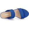 imageAllegra K Womens Block Heel Dual Straps Slide SandalsRoyal Blue