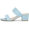 imageAllegra K Womens Block Heel Dual Straps Slide SandalsSky Blue