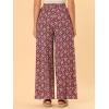 imageAllegra K Womens Boho High Waist Drawstring Split Flowy Wide Leg PantsRed