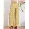 imageAllegra K Womens Boho High Waist Drawstring Split Flowy Wide Leg PantsYellow