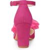 imageAllegra K Womens Bow Heels Closed Toe Chunky Heel Pumps SandalsHot Pink