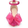 imageAllegra K Womens Bow Heels Closed Toe Chunky Heel Pumps SandalsHot Pink
