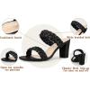 imageAllegra K Womens Braided Heeled Slip on Chunky Heel Slide SandalsBlack