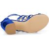 imageAllegra K Womens Cage Strappy Gladiators Chunky Heels SandalsDeep Blue